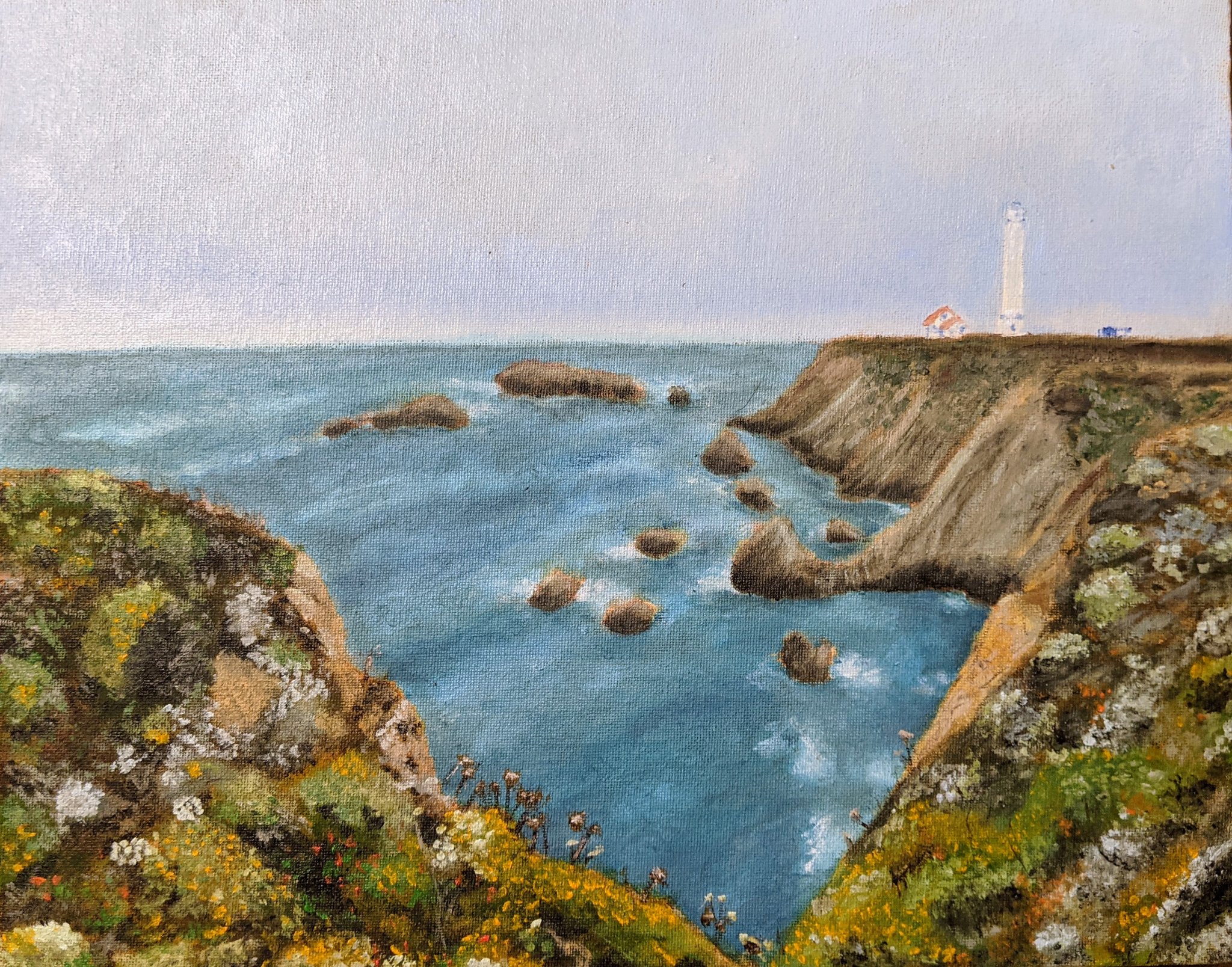 Point Arena Lighthouse — oil on canvas