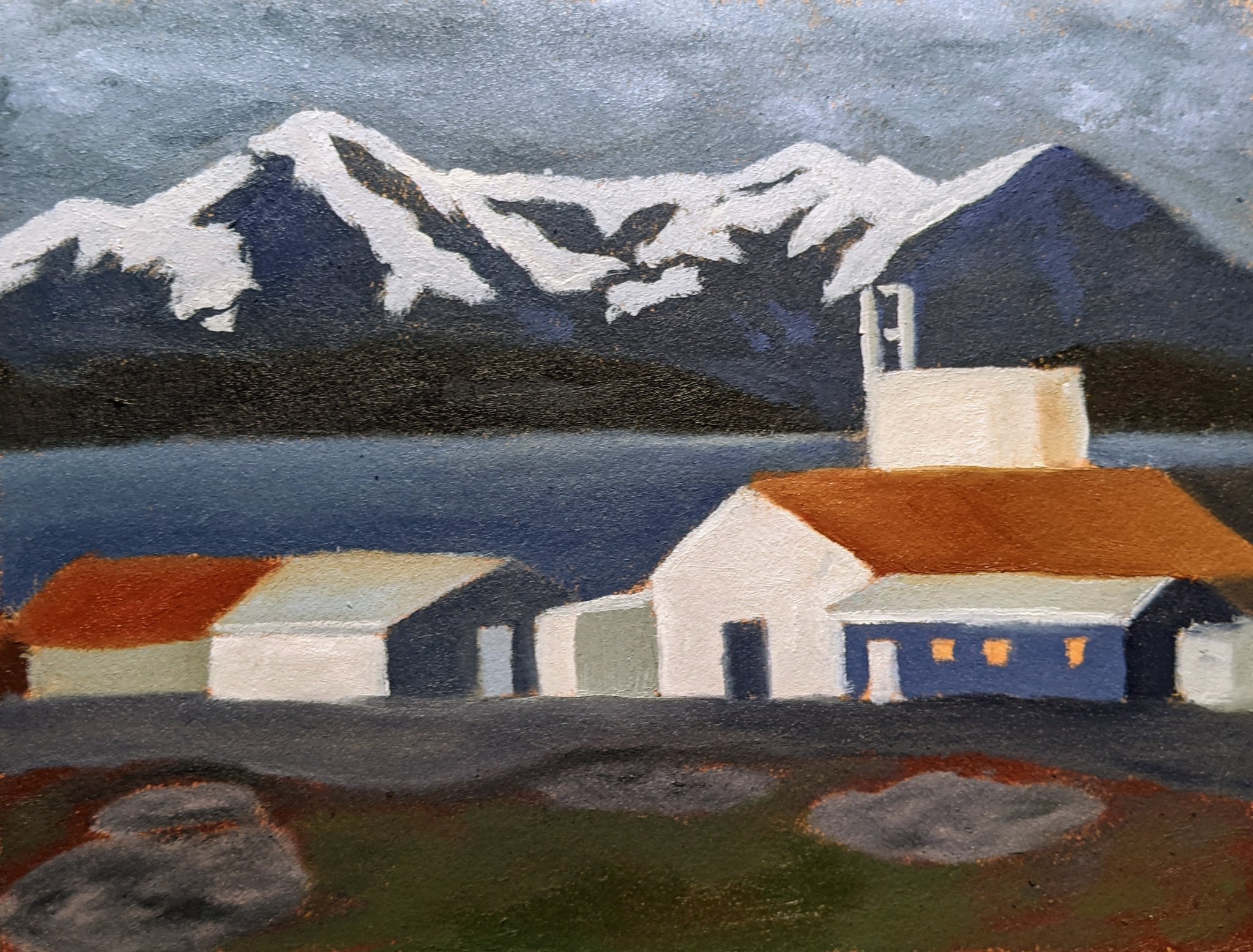 Mountain Village — oil on canvas