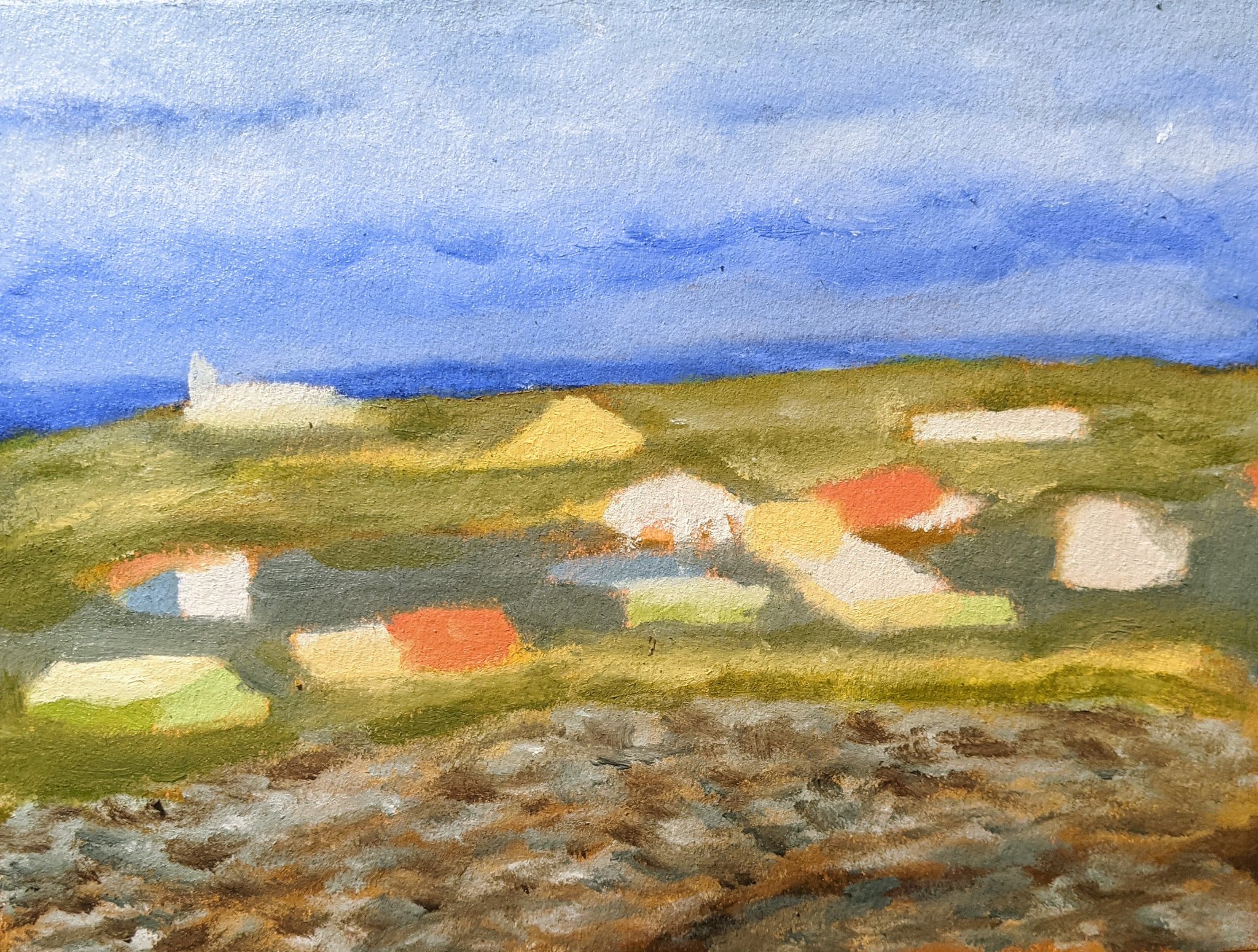 Coastal Village — oil on canvas