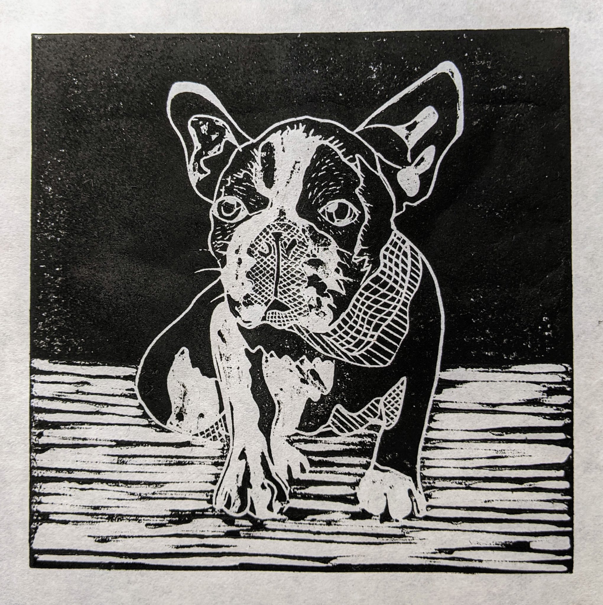 Dog — linocut print